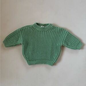 Summer & Storm Chunky Knit Sweater – Mint Green – 6–12 Months